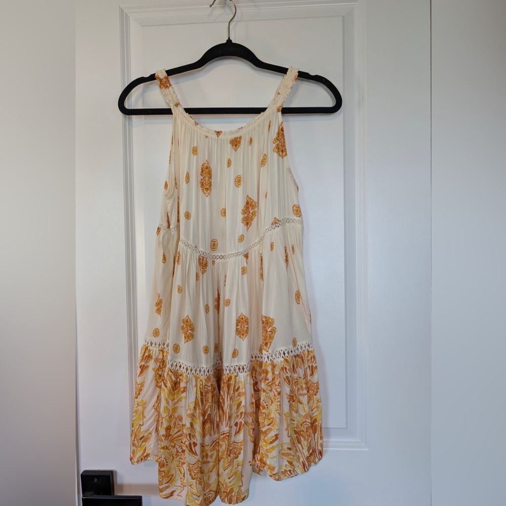 Intimately Free People Talk to Me Trapeze Dress Tea Combo Flowy Size Extra Small